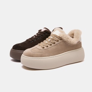 踩屎泡芙鞋 268 跟5.5cm 加绒版 超轻320g皮毛一体休闲女鞋