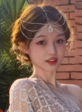 镀金喷漆女民族风额饰项链