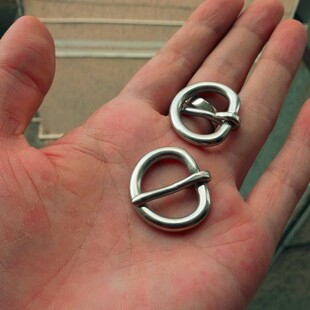 包包五金配给纯铜皮带扣针扣头环保黄铜16mm亚镍色针式皮带扣