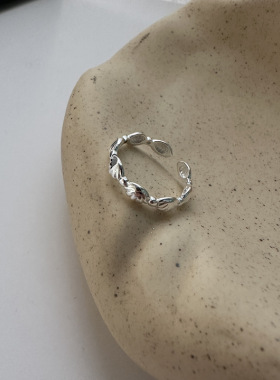 S925纯银韩版小众设计感贝壳戒指韩国风简约时尚博主款指环