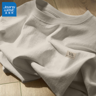 t恤男纯棉夏季 休闲上衣男款 男士 2026新款 套头衫 真维斯圆领短袖