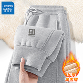 裤 子秋冬款 加绒羊羔绒运动卫裤 真维斯男士 男保暖宽松男生休闲裤