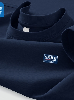 真维斯纯棉短袖t恤男款2025新款夏季蓝色半袖内搭打底衫男士体恤L