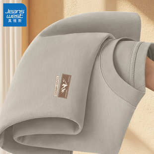 真维斯短袖男t恤2026新款夏季纯棉上衣男款宽松美式潮牌男士半袖L