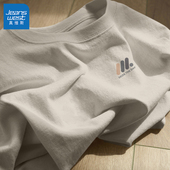 短袖 上衣百搭上衣男款 t恤男青少年夏季 男士 宽松半袖 真维斯美式