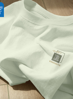 真维斯纯棉短袖t恤男款夏季绿色男士上衣2026新款宽松体恤男装L