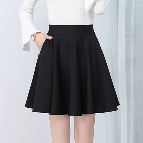 防走光半身裙百褶短裙高腰A字裙