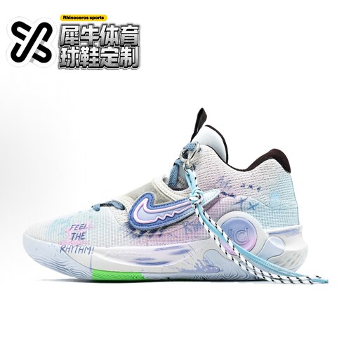 【定制球鞋】Nike KD Trey 5 X 粉蓝队 涂鸦 浅蓝色 DJ7554-014