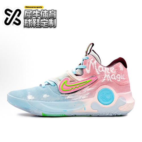 Nike魔力轨迹涂鸦蓝粉定制运动鞋