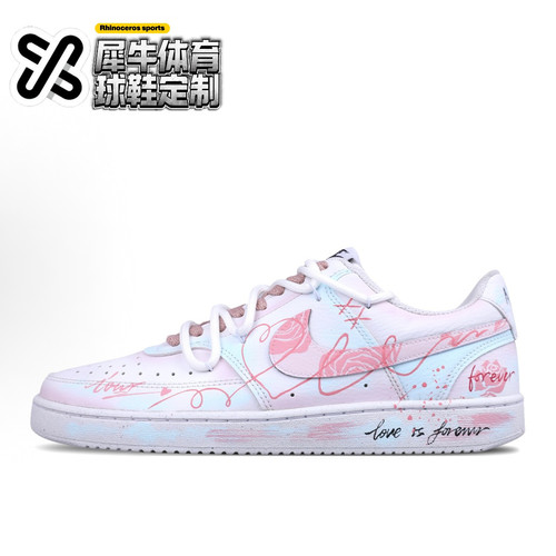 【定制球鞋】Nike Court Vision 1红色链接 手绘 红白 DH2987-101