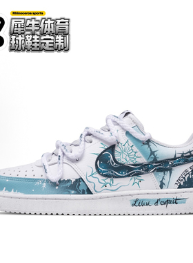 【定制球鞋】NIKE COURT VISION 1 碧绿幻境 手绘 白绿DH2987-101