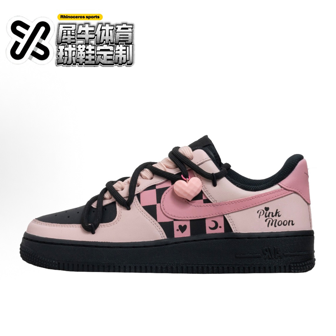 【定制球鞋】Nike Air Force 1 黑糖辣妹 涂鸦 黑粉 DD8959-001