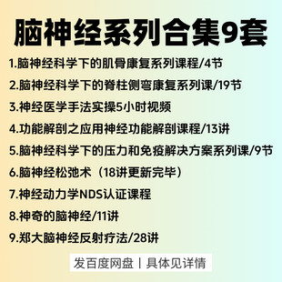 脑神经系列课程脑神经肌骨康复应用学习资料脑科学康复课程