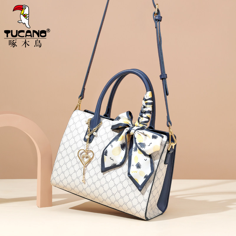 啄木鸟包包女2025新款春夏手提包送妈妈白色高级感通勤单肩斜挎包