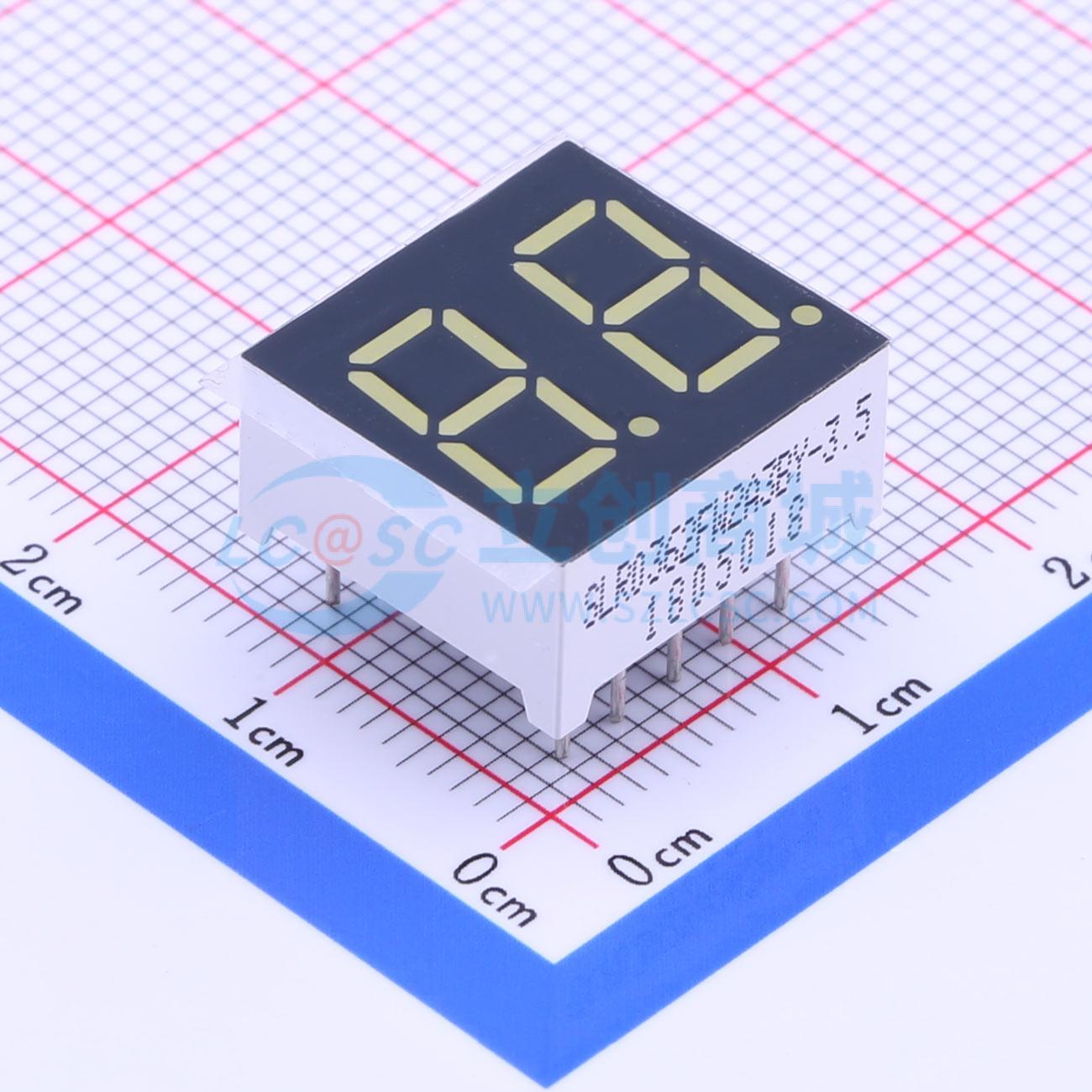 2位0.36英寸白色数码管共阳极LED数码管SLR0362FW2A3BY-3.5可开票