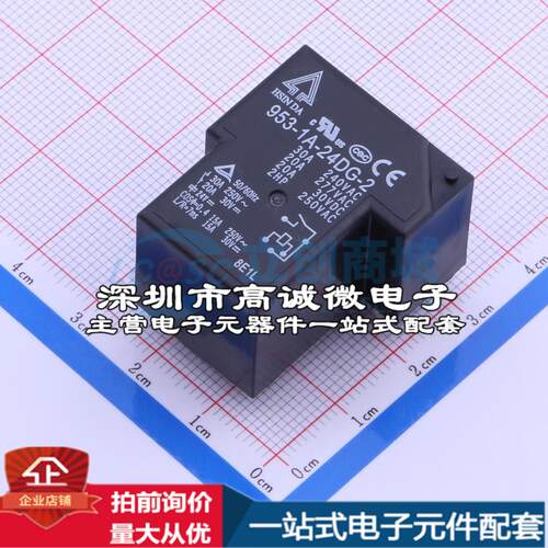全新原装953-1A-24DG-2 插件,27.4x31.8mm 功率继电器配套 可开票