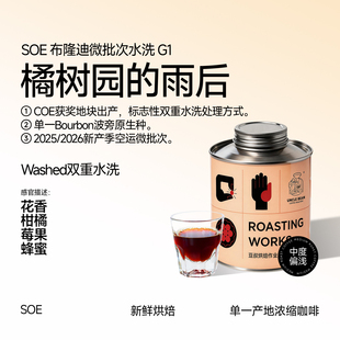 豆叔SOE精品咖啡豆布隆迪黑咖啡微批次水洗G1中浅烘单一产地美式