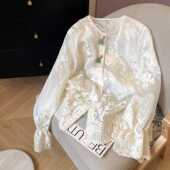 11167新中式 国风气质高级感衬衣 新款 洋气提花刺绣衬衫 女2025春季