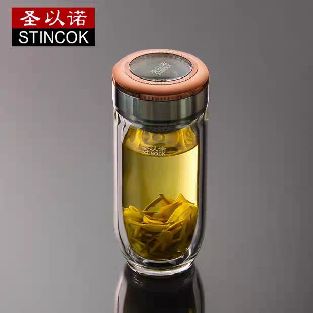 圣以诺双层玻璃杯男YN-243车载隔热泡茶高硼硅高档鹅蛋高档水杯子