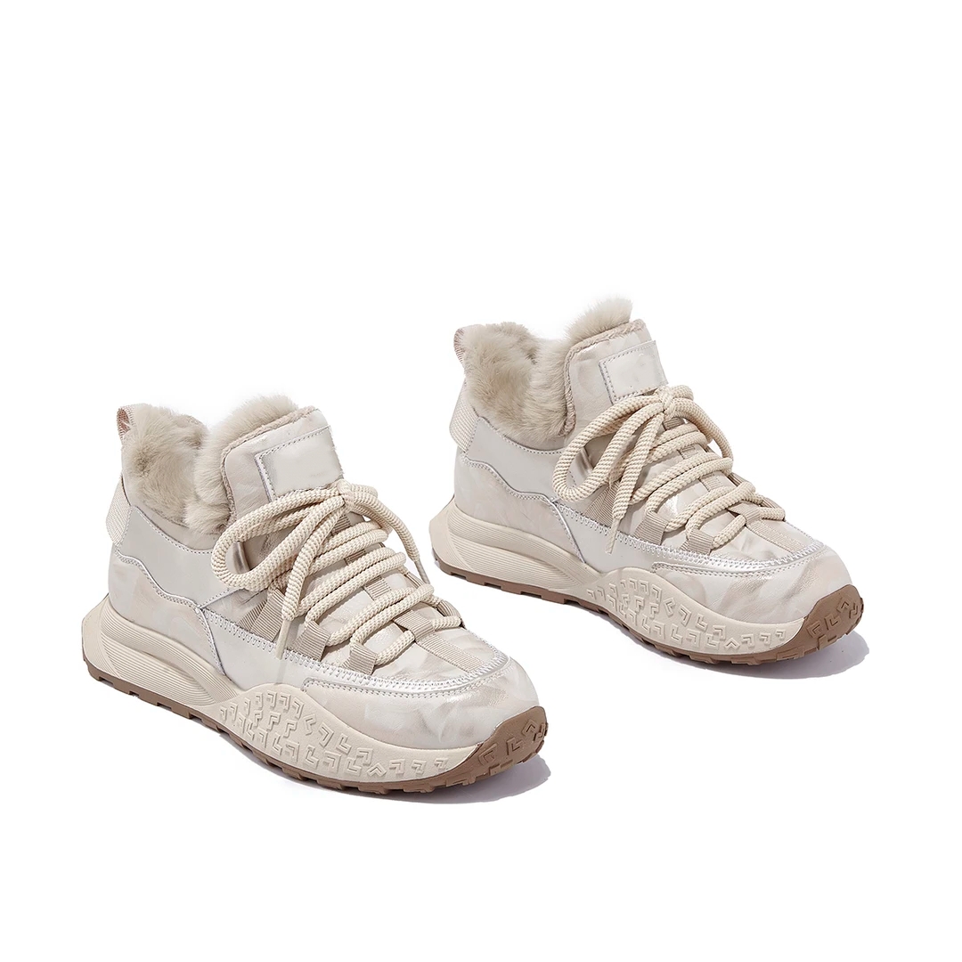 正品冬季抗寒保暖兔毛阿甘鞋女款2025新款加绒加厚舒适棉鞋运动鞋