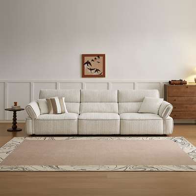 全友家居门店同款 时尚 210059AB 一字型直排舒感布 棉麻布艺沙发