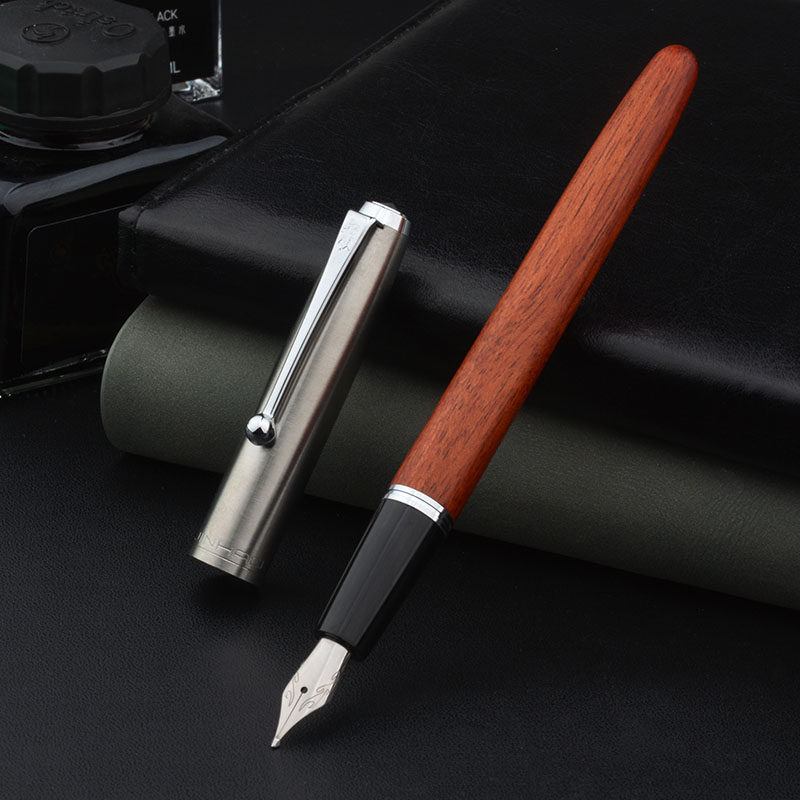 手工打磨长刀研1.0mm特大铱钢笔明尖原木木质笔杆硬笔书法练字笔