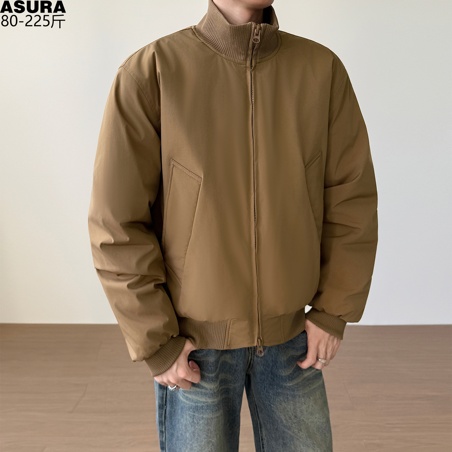 oversize羽绒服短款外套男加肥加大码潮胖子立领宽松冬装保暖美式