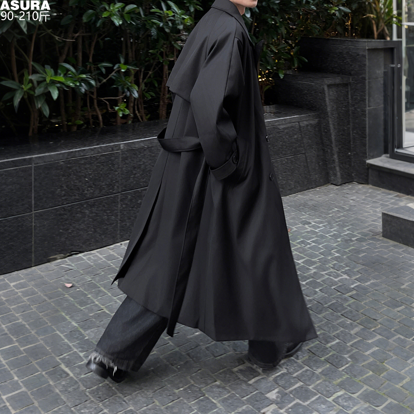 中长款过膝百搭风衣韩系大衣男加肥加大码潮牌胖子帅气宽松秋季装