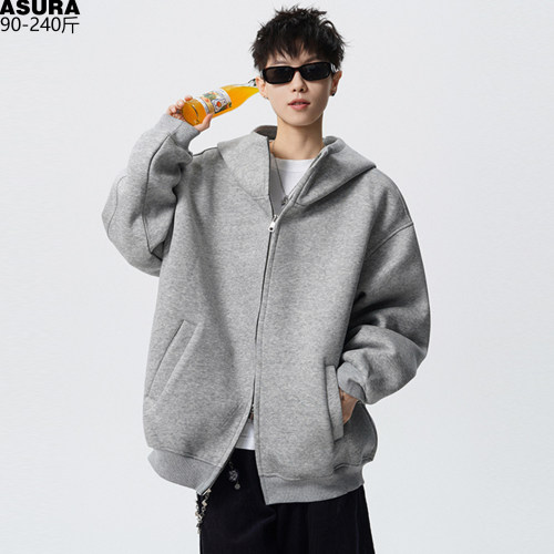 430g重磅双拉链连帽卫衣男大码