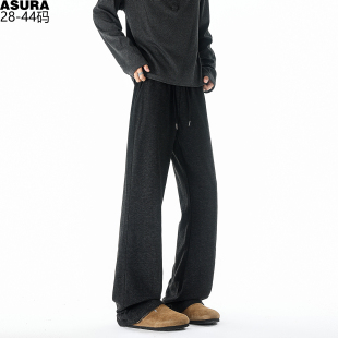 潮胖子宽松慵懒高个子 男加肥加大码 软糯垂感糯米裤 弹力直筒加长裤