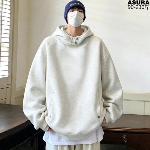 360g重磅加肥加大男士连帽卫衣