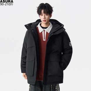 工装立体袋羽绒服冬装外套男加肥加大码潮胖子保暖宽松2026冲锋衣