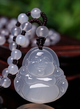 天然冰种挂件玉髓玉佛