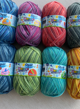 opal袜子线英雄系列德国进口段染羊毛线手编花线编织毛衣提花毛线
