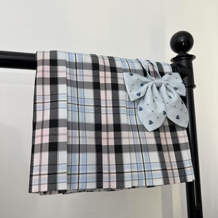 【海盐奶茶】白衫一裙原创JK制服裙正版半身裙女校供感蓝白色格裙