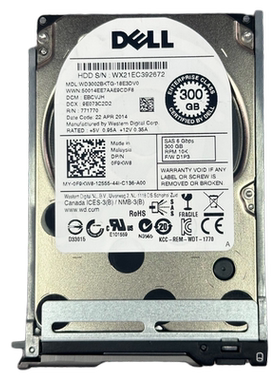 戴尔0F9KW8 2.5寸 SAS 300G WD3002BKTG-18E3DV0 硬盘