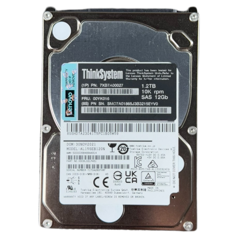 联想 00YK016 1.2t SR650硬盘 1.2TB 00YK016 sas 10k 2.5
