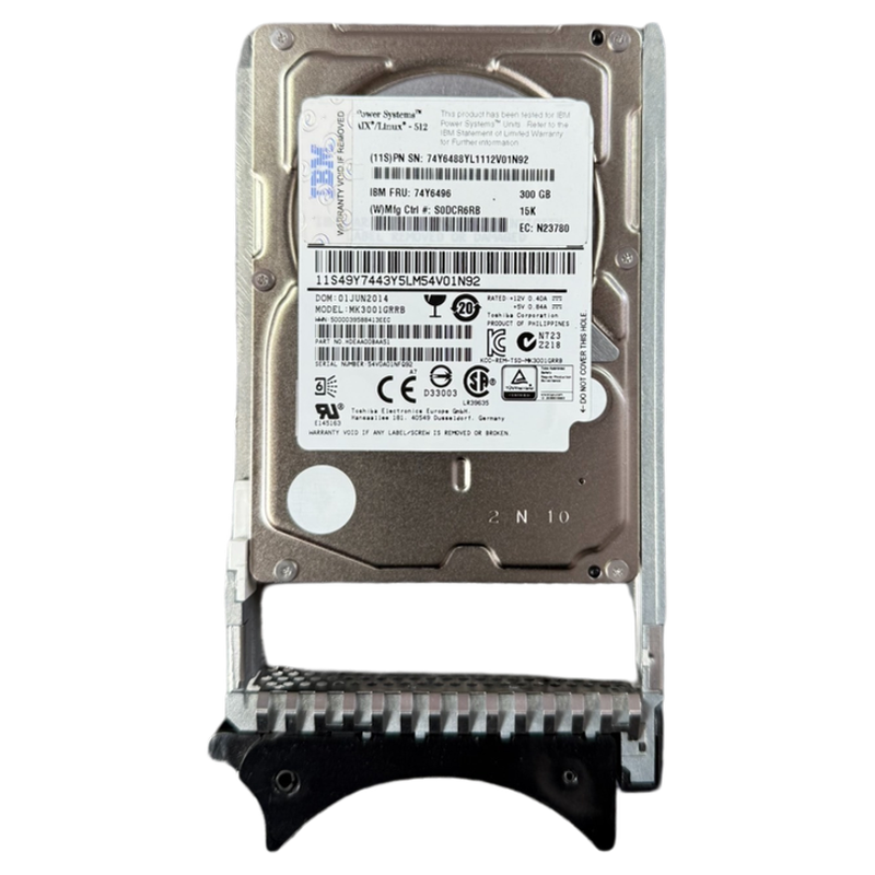 原装IBM 74Y6496 300G 15K SAS 2.5 P710 P720 P740 P750存储硬盘
