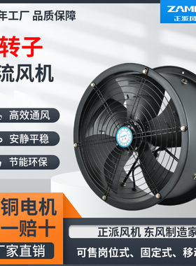 正派巨派ZPW型外转子轴流风机厨房通风换气排烟低噪声小振动高效