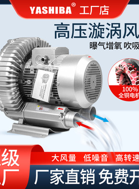 旋涡式高压漩涡气泵风机真空泵强力增氧鱼塘增氧机曝气工业