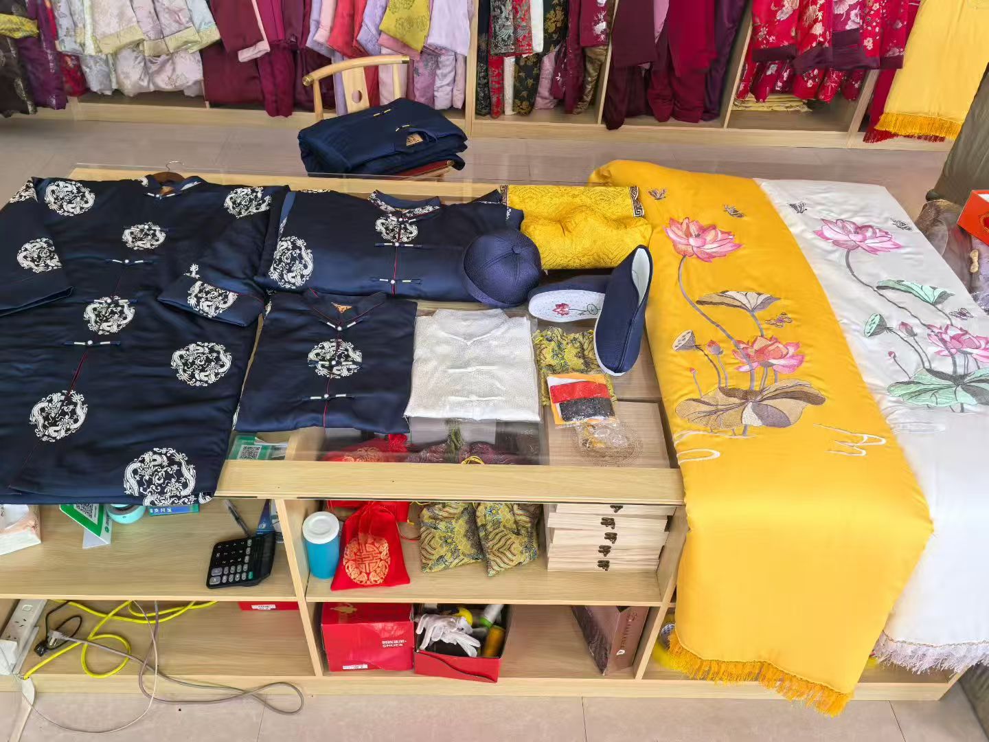 高档寿衣男全套真丝苏绣七件套老人寿老衣冲喜百年服全套配齐