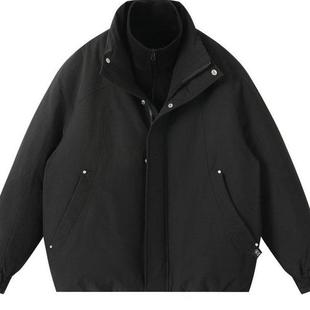 有术 90白鸭绒假两件拼接高领羽绒服男冬季2025新款设计感外套