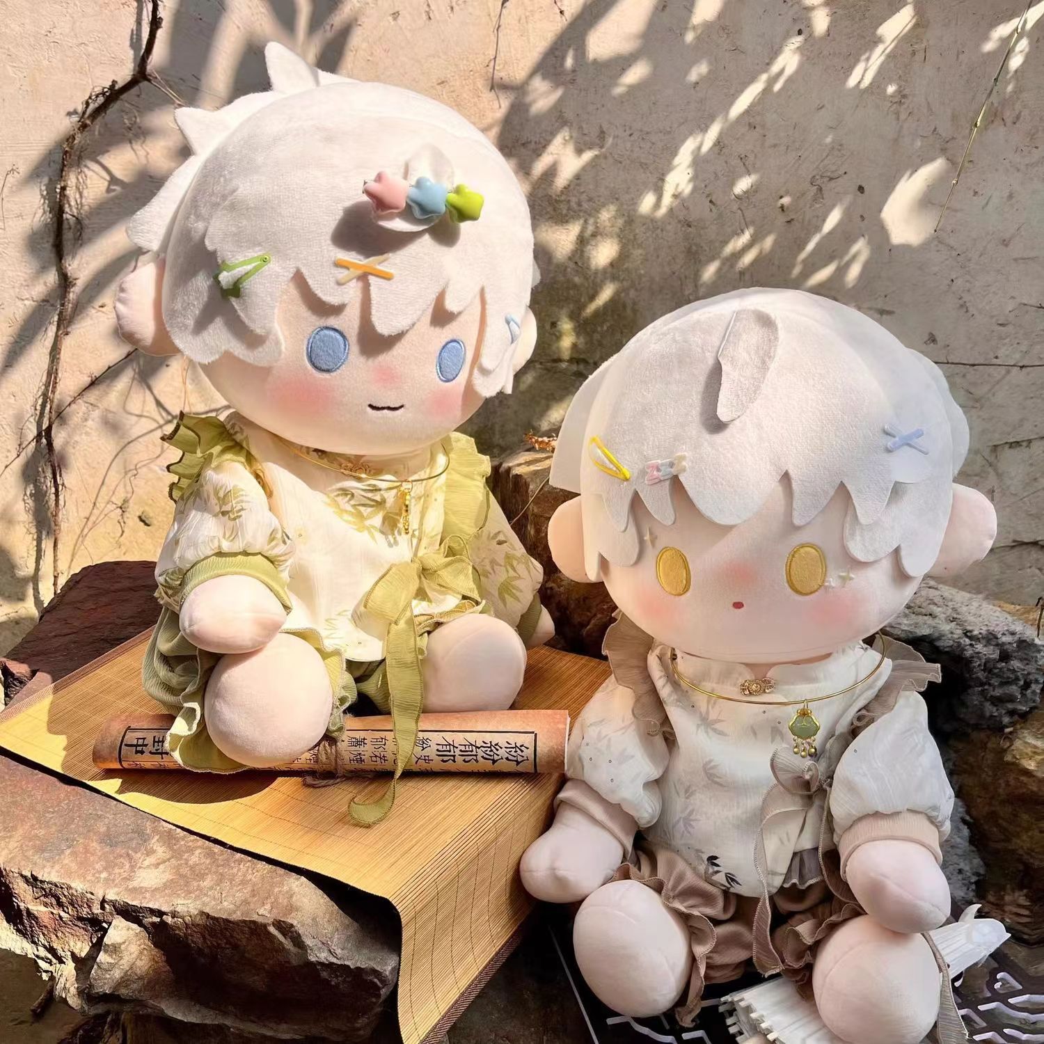 原创40cm坐姿新中式古风娃衣竹枝词无属性一番赏棉花娃娃衣服套装