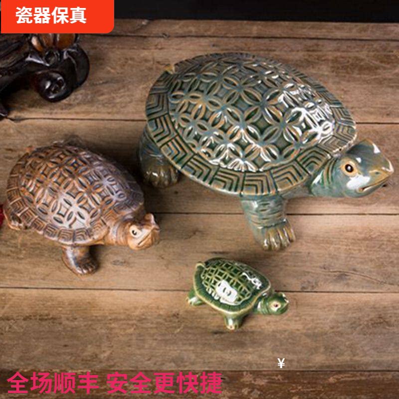 陶瓷金钱龟大号石墨龟乌龟家居装饰摆件风水假山鱼缸造景摆件包邮