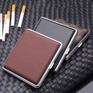 高档香烟盒20装 男金属便携皮烟盒粗支通用防水空烟纸管卷烟烟盒批