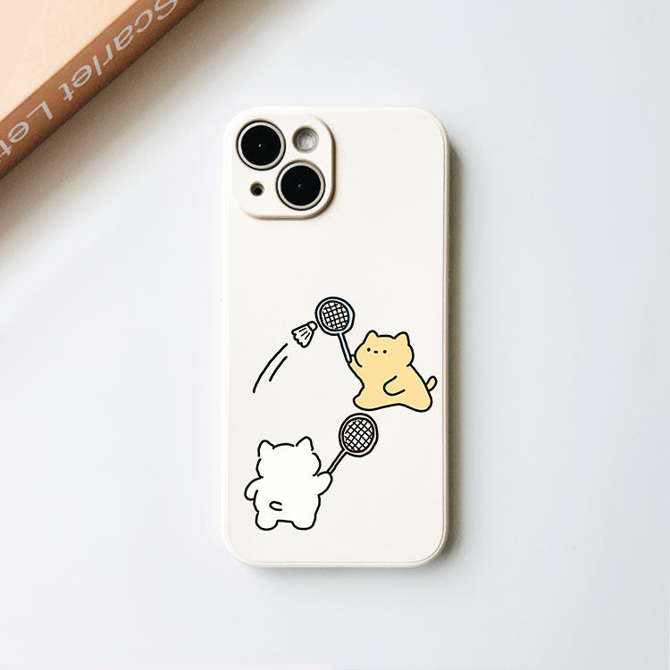 原创羽毛球猫咪适用iPhone17promax手机壳华为Pura90荣耀600vivos50iqoo13OPPOreno