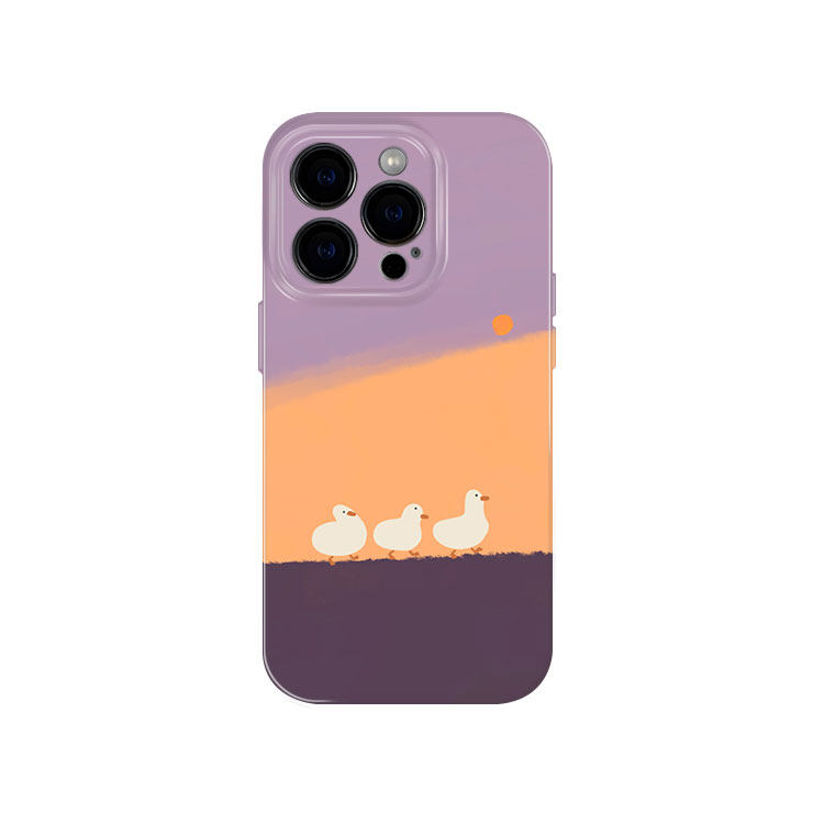 原创落日冲鸭苹果17promax手机壳12iPhone16华为P80荣耀400适用vivos50/iqoo13小米17/