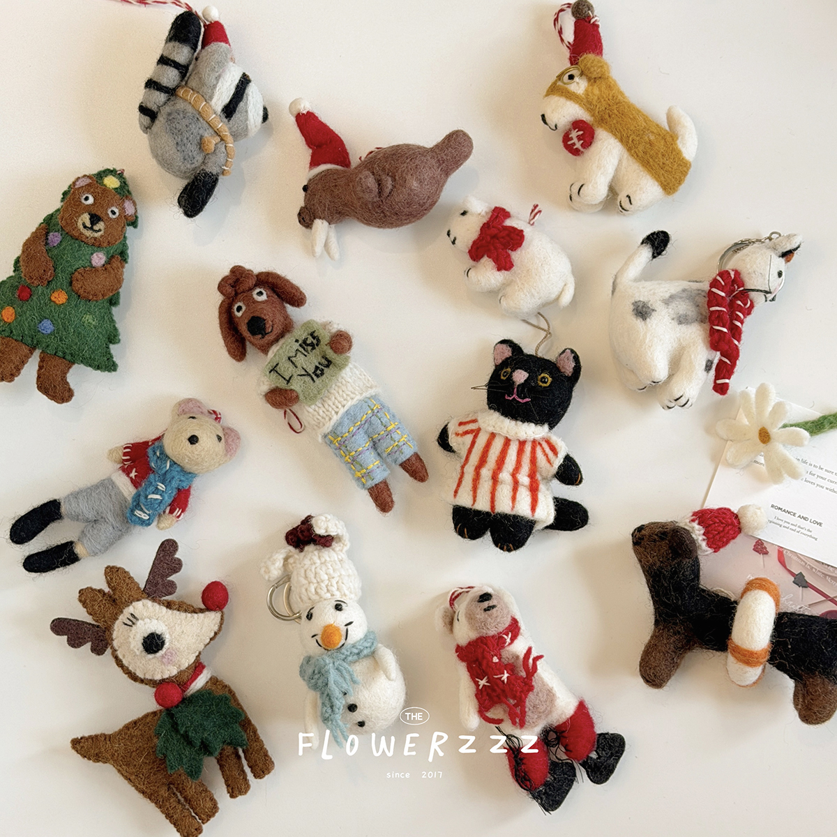 动物羊毛毡钥匙扣包挂件新年礼物