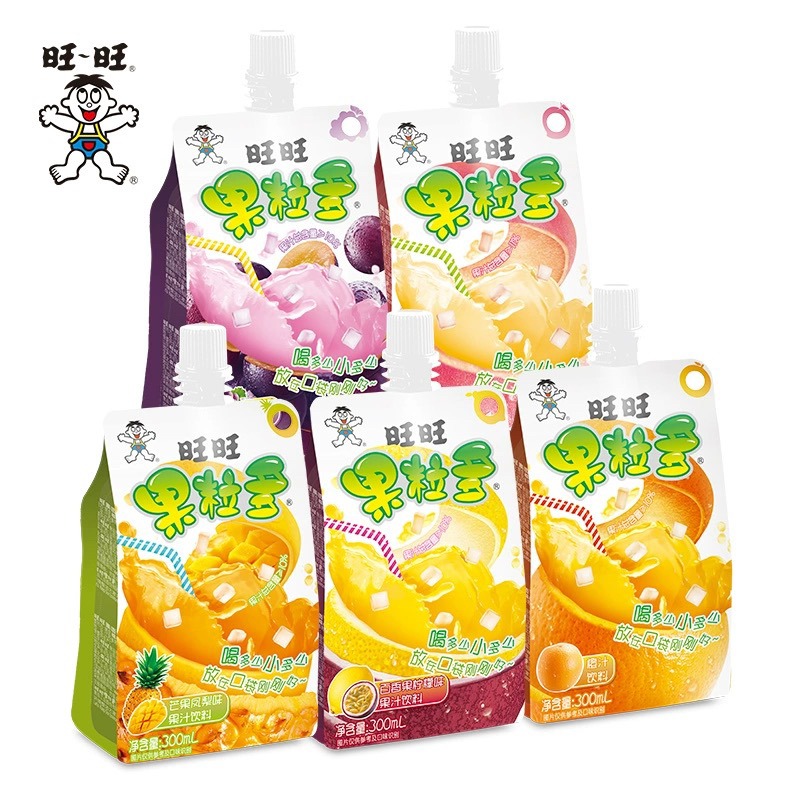 旺旺果粒多葡萄味蜜桃味香橙味饮料300ml椰果饮料