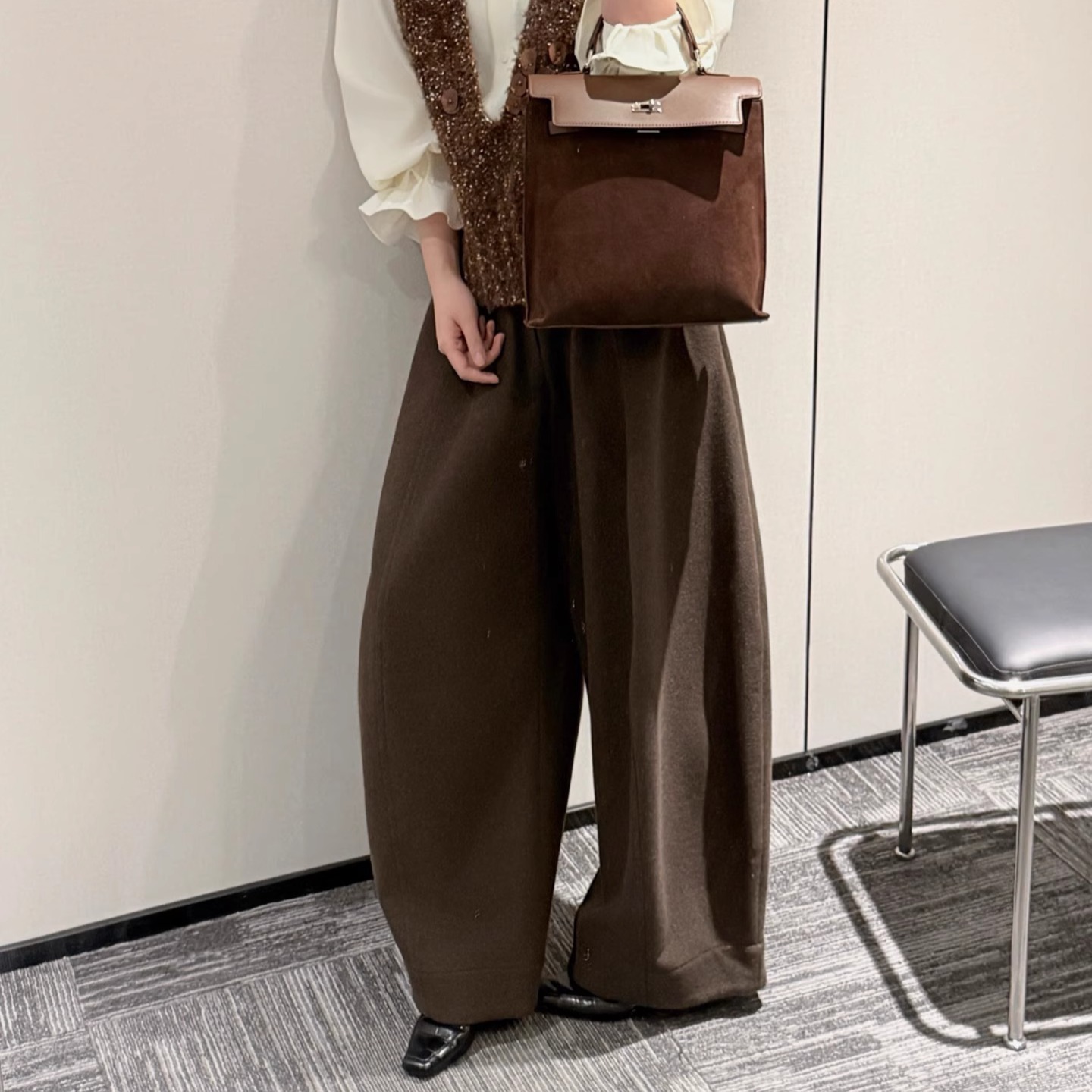 软糯杨桃裤中高腰宽松阔腿羊毛